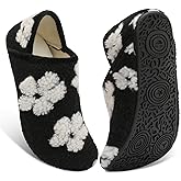 Fires Womens Mens Slippers with Rubber Sole Soft-Lightweight House Slipper Socks Around House Shoes Non Slip Indoor/Outdoor