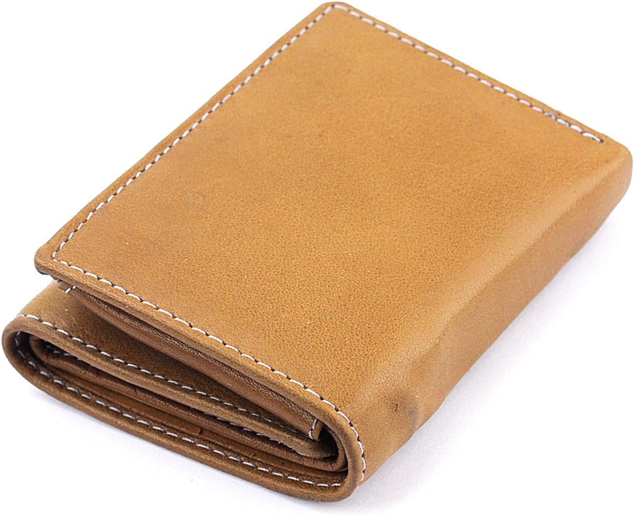 NYFASHION101 Men's Trifold 11 Card Slot Dual ID Window Flap Leather Wallet, Tan at Amazon Men’s