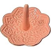 RUIMIC Ceramic Pink Mandala Jewelry Holder Decorative Ring Holder/Trinket Tray Valentine's Day Engagement Wedding Birthday Gifts for Women Her