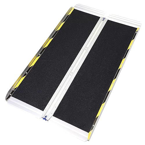 Ruedamann Aluminum Folding Threshold Ramp 600lb Capacity | Anti-Skid Pad | Webbing Handle | For Wheelchairs, Steps, Curbs | 36L X 28.7W | Buy Now With Express International Delivery - View #6