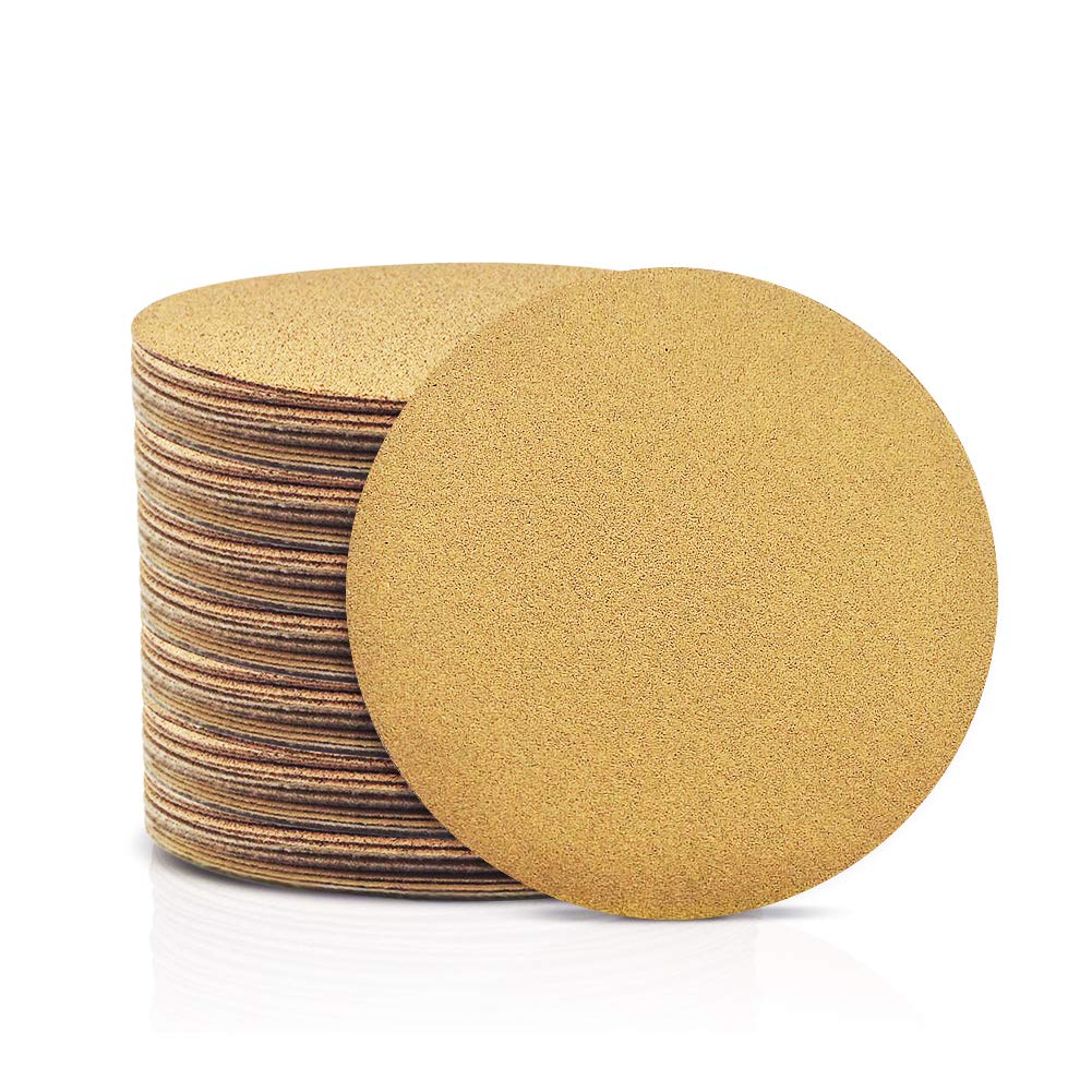 SPEEDWOX 100 Pcs 6 Inches Sanding Discs 80 Grit Dustless Hook and Loop Sandpaper for Random Orbital Sander Yellow Finishing Discs for Automotive Woodworking