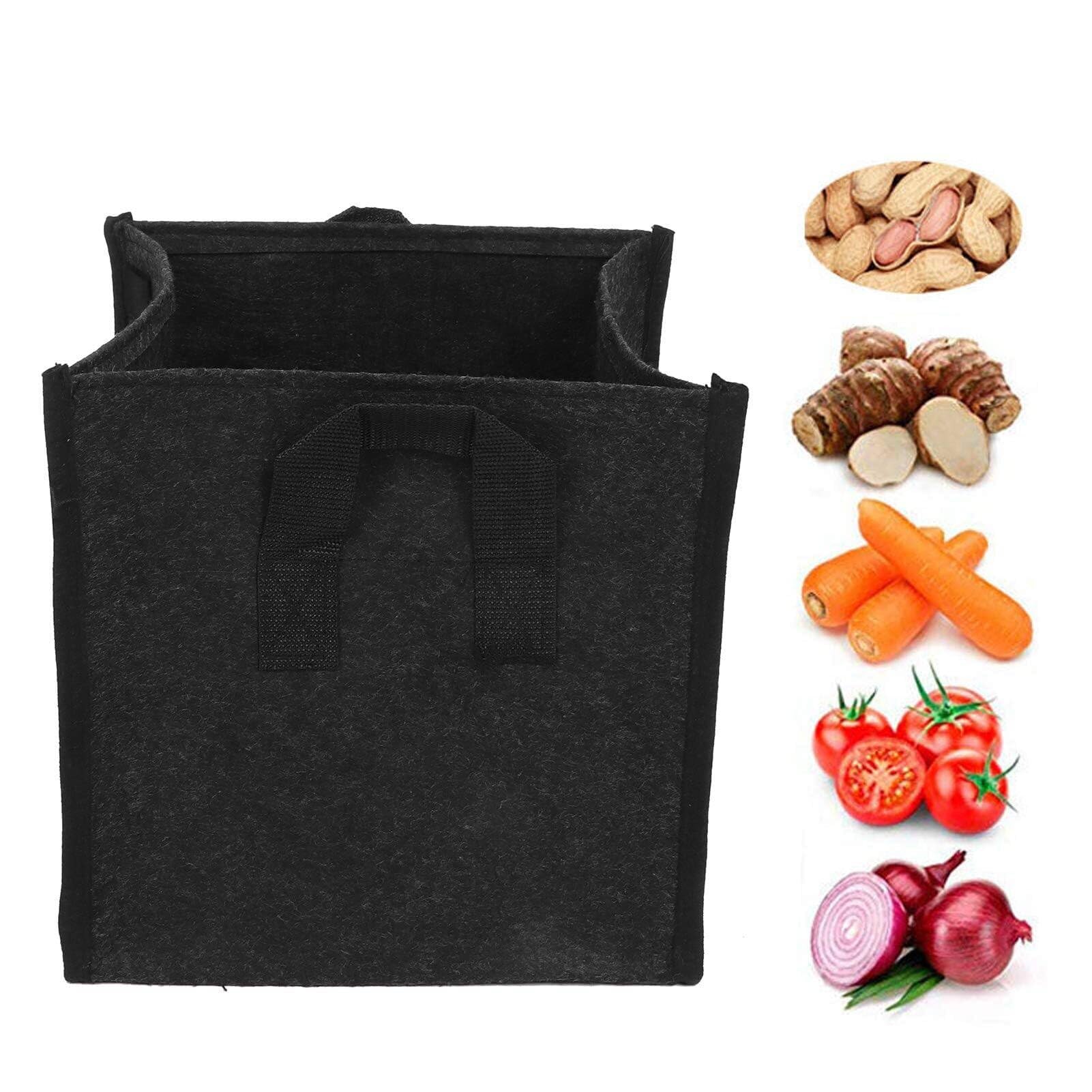 Gsycle 3Pcs Plant Grow Bags, Breathable Nonwoven Fabric Potato Grow Bag Root Aeration Garden Pots Planter Bags Containers with Straps Handles or Vegetables Flowers