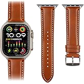 Belemay Handcrafted Full-Grain Vegetable-Tanned Leather Bands Compatible with Band for Apple Watch Ultra3/2/1 Series 11/10/9/8/7/6/5/4/3/2/1/SE3/SE2/SE/ - 38mm/42mm/42mm/44mm/45mm/46mm/49mm