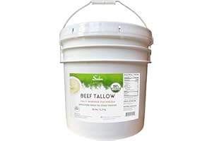 100% Pure Fully Rendered NON GMO or Grass Fed Beef Tallow from Suet-Food Grade (Grass Fed Grass Finished, 25 lbs)