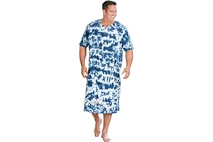 KingSize Men's Big & Tall Short-Sleeve Jersey Henley Nightshirt