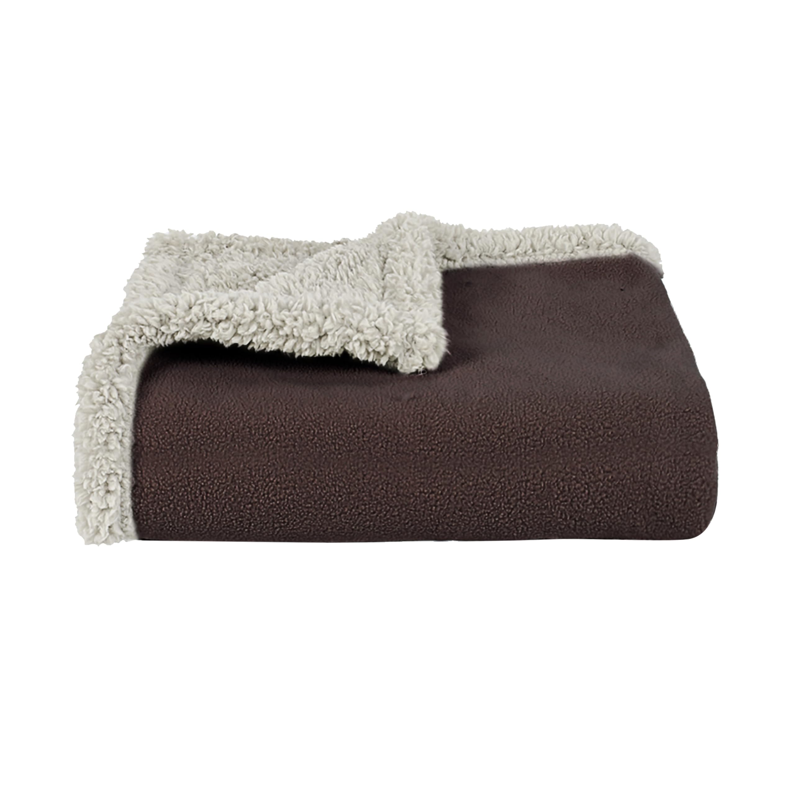 Pawsee Waterproof Dog Blanket Washable, Sherpa Fleece Pet Blanket for Puppies Cats Dogs, Reversible Waterproof Protector Cover for Dog Sofa Bed, 125 x 75 cm, Brown/Tuape โ image 1