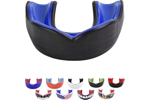 Oral Mart Adult Sports Mouth Guard (USA Flag & Fangs & 15 Best Colors to Choose from) - Mouthguard for Football, Boxing, Karate, Martial Arts, Rugby, MMA, Sparring, Hockey (Adult, Strapless)
