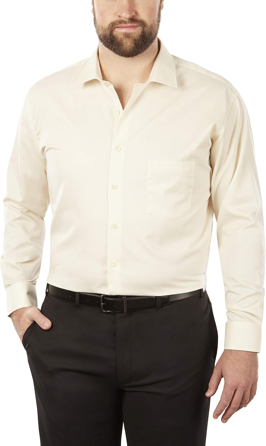 Van Heusen Men's BIG FIT Dress Shirts Flex Collar Stretch Solid (Big and Tall) at  Men’s Clothing store