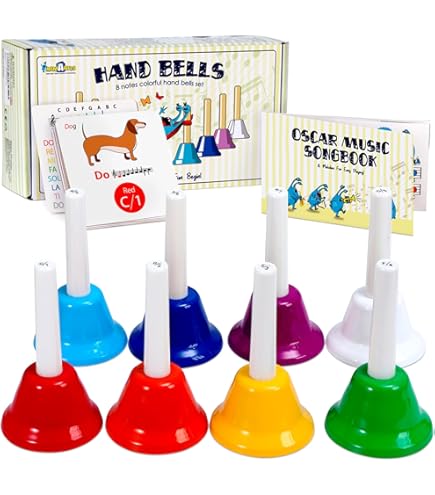 Amazon.com: Heysland Handbells 8 Note Diatonic Metal Bell Colorful