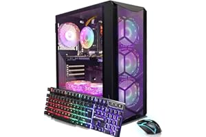STGAubron Gaming PC Computer Desktop, Intel Core i7 8th Gen up to 4.1GHz, GeForce RTX 3050 6G, 16G DDR4, 1T SSD, WiFi 6, BT 5.2, RGB Fan x6, Windows 11 Home