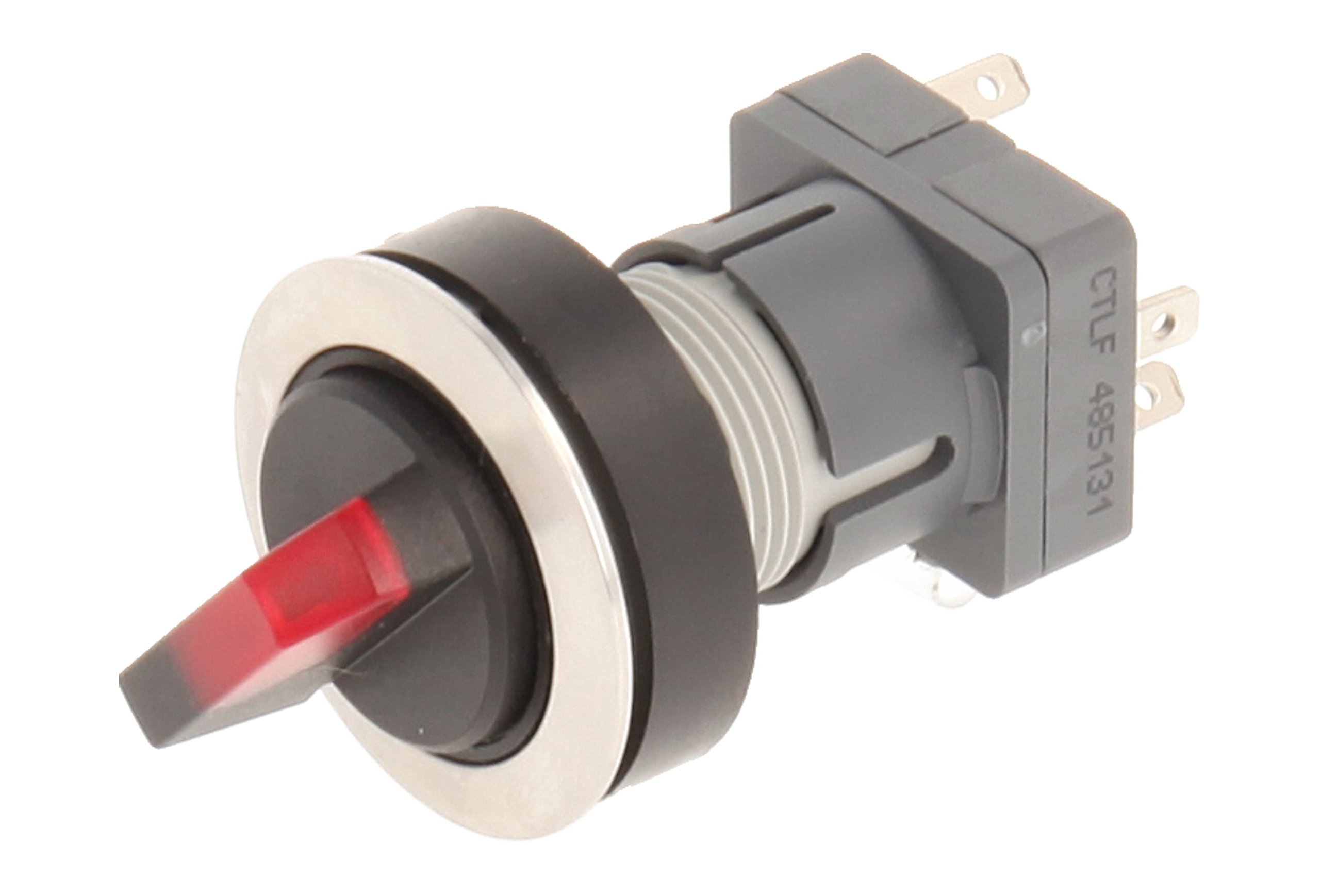 Club Selector, rastend, Stainless Steel, 23.001.310 2 Positions Momentary Contact Transmitter 1 changeover contact with t5,5 K LED 24 V RED LAMP SOCKET (Pack of 2)