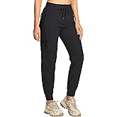 BVVU Women's Cargo Joggers Hiking Pants High Wasited Lightweight Quick Dry with Zipper Pockets Waterproof Athletic Sweatpants