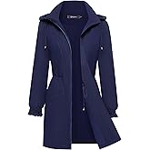 Bloggerlove Women Rain Jacket Waterproof Raincoat with Hood Lightweight Outdoor Windbreaker