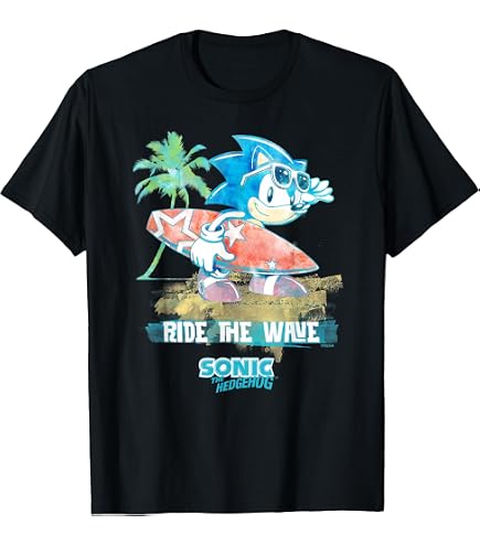Amazon.com: Sonic The Hedgehog - Sonic Summer Sonic T-Shirt
