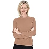 Cashmeren Women’s Basic Crewneck Sweater 100% Pure Cashmere Long Sleeve Round Neck Pullover