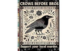 Vintage Gothic Crow Journal - Crows Before Bros Theme with Floral Murder Bird Design, College Ruled Notebook for School, Coll