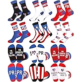 Mepase 6 Pairs Puerto Rico Themed Crew Socks for Women Men American City Puerto Rico Souvenirs Socks Traveler Holiday Gifts