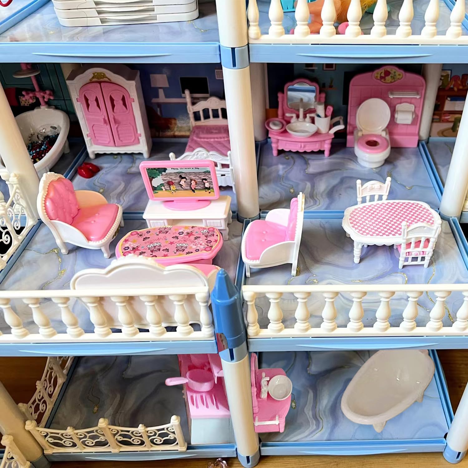 35 Pcs Dollhouse Furniture Accessories Set Mini House Furniture Small Dollhouse Miniature Furniture Play House Accessories 1:12 Tiny Kitchen Bedroom LivingRoom Bathroom Boy Girl Toddler3Y+ (A Set)