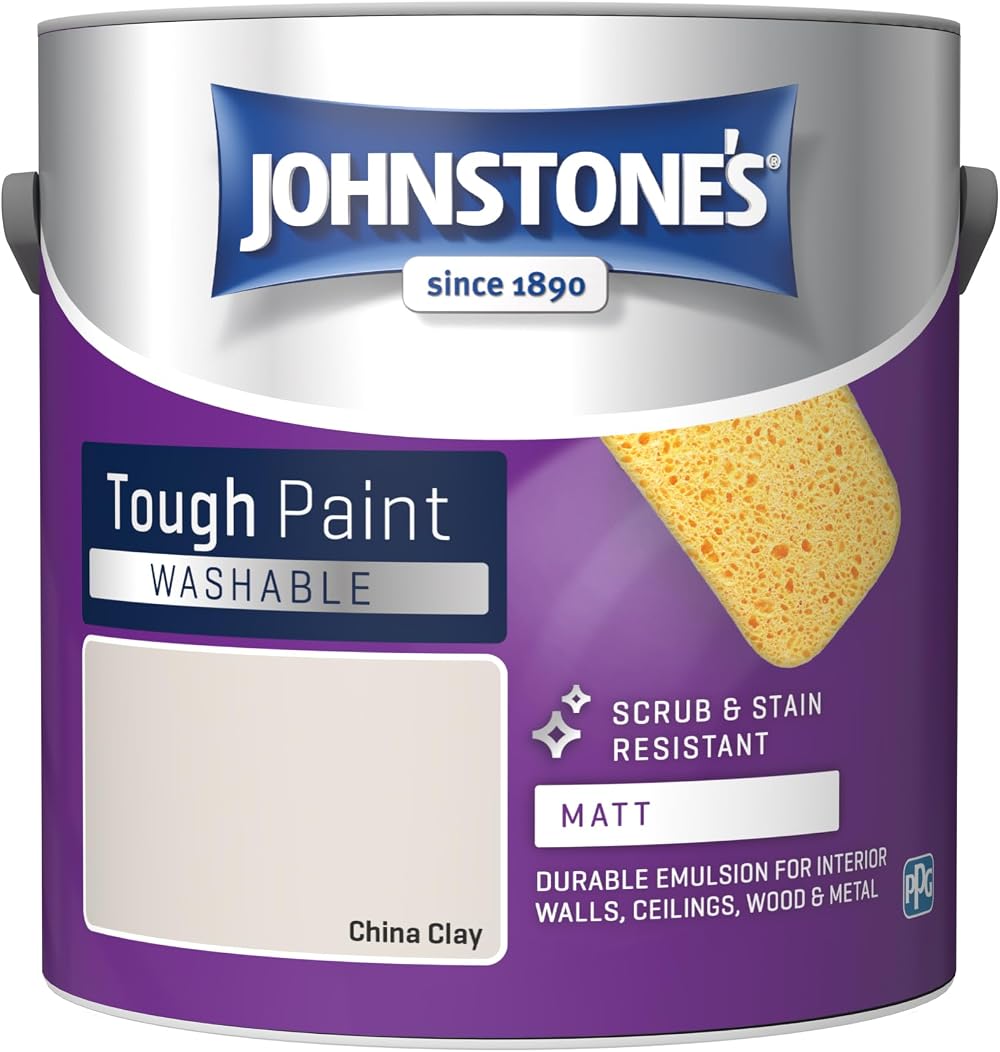 Johnstone's Washable Matt Emulsion Paint China Clay 2.5L 12m2/L