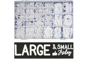 BIG ROLE Letter Board Letters Only, 3/4 Inch 2 Inch Plastic Letters for Letter Board Sign (559 Pcs White) in Organizer, Large Pre-cut Letters for Changeable Felt Message Board Replacement Letterboard Letters