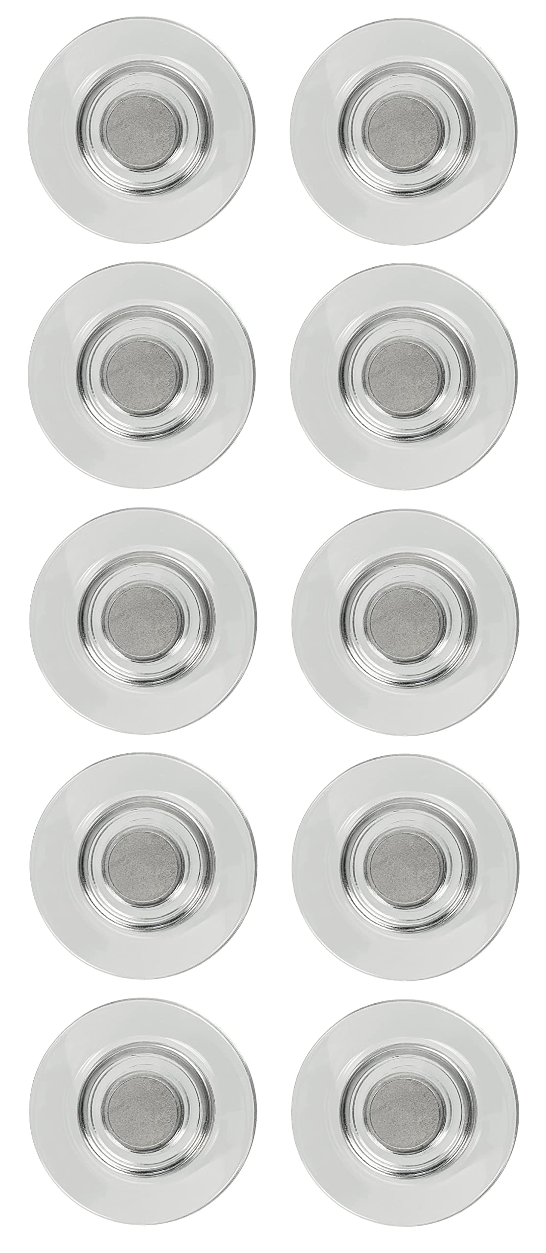 Nobo Extra Strong Glass Whiteboard Magnets, For Magnetic Glass Whiteboards & Planners, Holds 6 x 80gsm A4 Sheets Of Paper, Home Or Office, 10 Pack, 32mm, Clear, 1903854