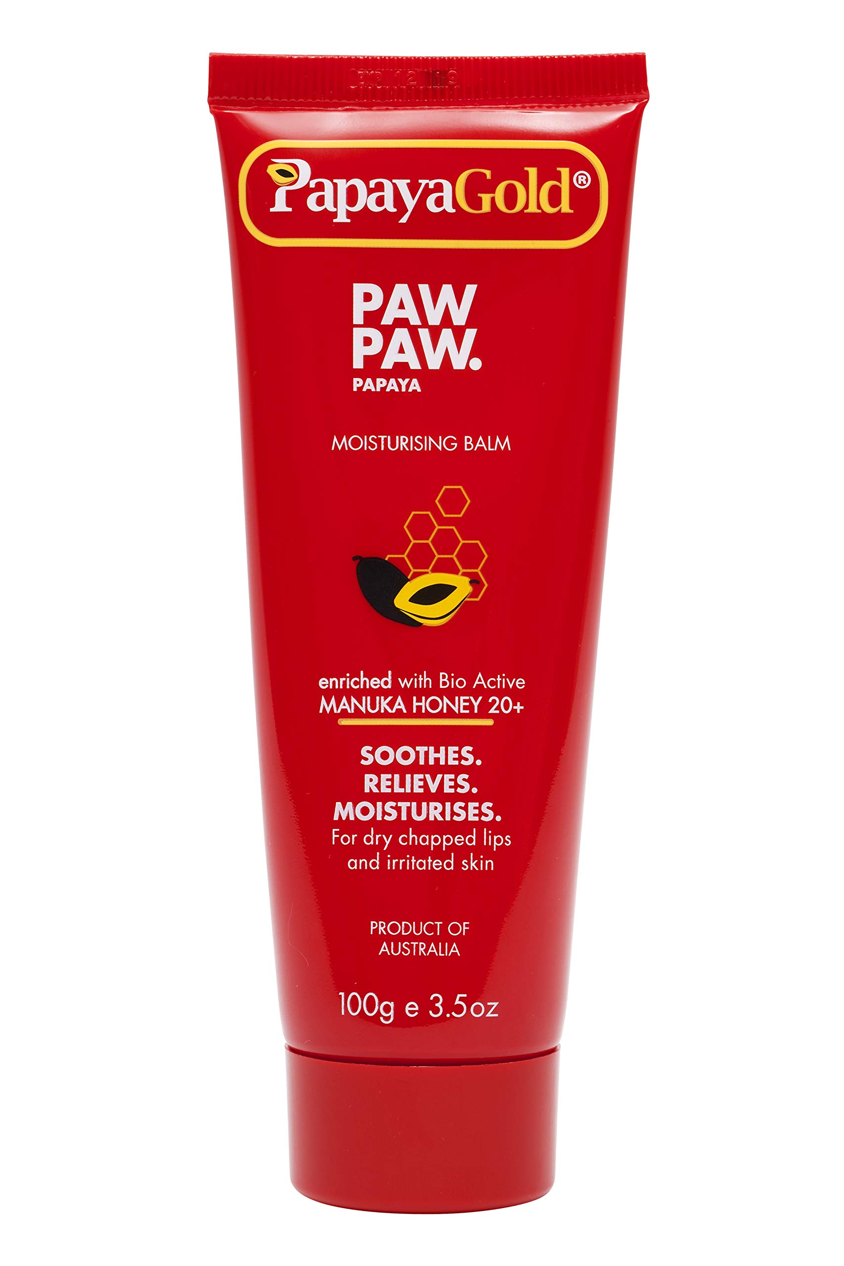 PapayaGold Paw Paw Moisturising Balm Tube with Manuka Honey and Papaya, 100 g