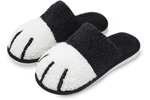 SINNO Cute Animal Slippers for Women Indoor Outdoor Memory Foam House Slippers Soft Warm Cozy Fuzzy Bedroom Non-Slip Shoes Christmas Gift ladies Slippers
