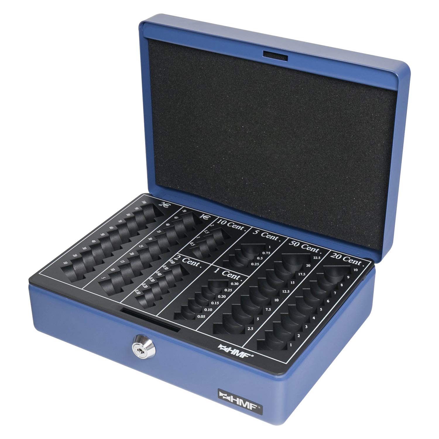 HMF 208-05 Cash Box EURO Coin Tray 25 x 18 x 9 cm, blue