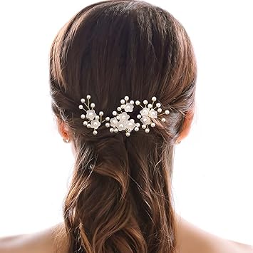 Buy Chicer Wedding Hair Pins Bridal Headpieces With Flower