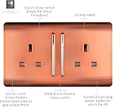 Trendi Switch 2 Gang 13 Amp Plug Socket Copper ART-SKT213L Screwless Modern view 3