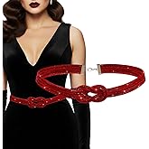 ELABEST Rhinestone Women Belt Sparkly Crystal Knotted Belts for Formal Dress Wedding