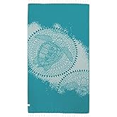 Sand Cloud Turkish Beach Towel - Sand Proof - 100% Certified Organic Turkish Towel - Quick Dry Towel for Beach, Blanket or Bath Towel - As Seen on Shark Tank - Mandala Sea Turtle Green…