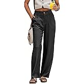 zsangbee Womens Linen Pants Summer Dressy Beach Wide Leg Linen Trouser Work Business Casual Slacks