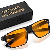 Titan Gaming Glasses, Blue Light Blocking, Night Driving Glasses for Men, Computer Protection Christmas Gift for Gamers