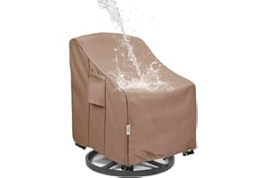 Hadisi Patio Chair Covers for Outdoor Furniture Waterproof, Heavy Duty Waterproof Outdoor Swivel Chair Cover (30"W x34"D x36"H - Brown)