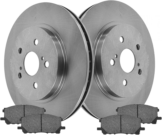 Brake Pad & Rotor Front SemiMetallic Kit Set for Lexus