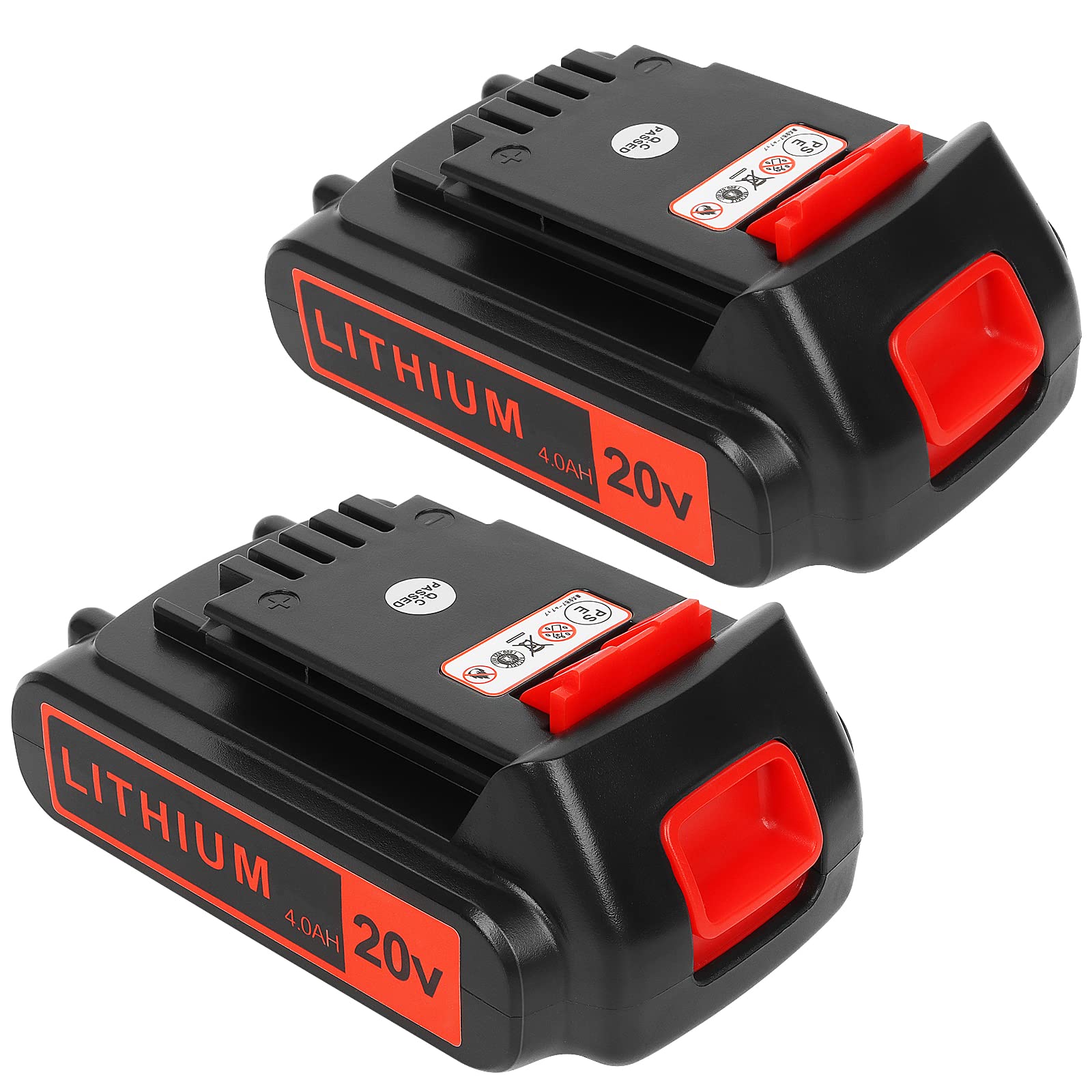 KINGTIANLE 2 Pack 4000mAh 20V Lithium Ion Battery Replace Battery for Black and Decker 20 Volt Max Battery LBXR20 LB20 LBX20 LBX4020 Cordless Power Tools Series Image