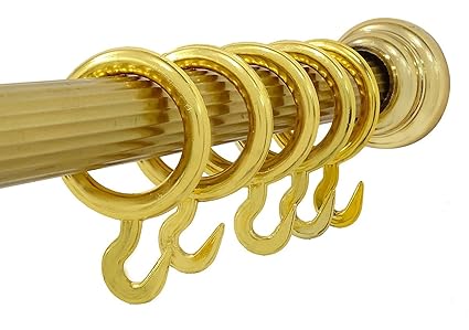 Excellent Smart Shophar Plastic Curtain Rings 1.5 inches Golden Pack of 50 Pieces