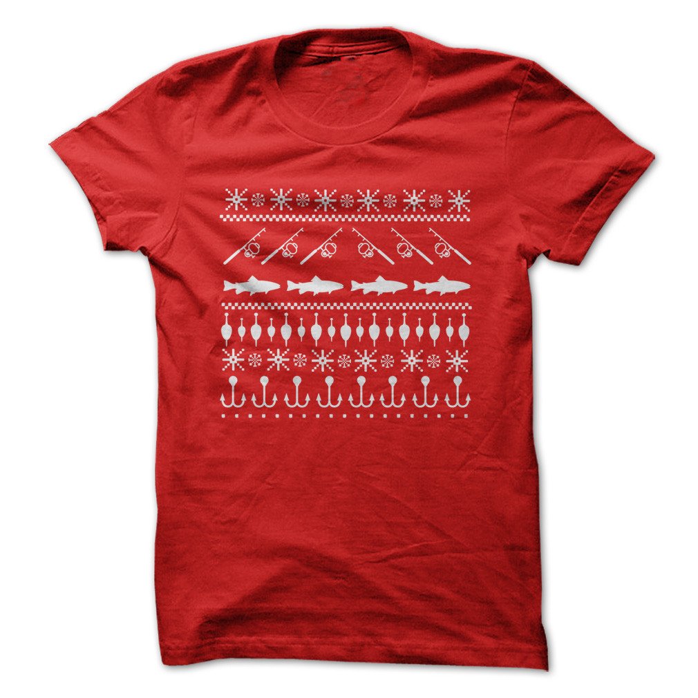 Fishing Ugly Christmas Sweater Funny Made On Demand In Usa T Shirt