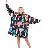 Huglanket Mushroom Gifts for Women & Men - Wearable Mushroom Blanket Hoodie, Oversized Flannel Blanket Hoodie for Adults, Perfect Birthday & Christmas Gifts, One Size Fits All