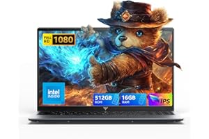 MALLRACE 2025 Laptop,15.6In Windows 11 Laptop Computer with Quad Core-12th Alder Lake N97(Up to 3.6GHz), 16GB DDR4 512GB Hard Drive for Business, School, Offic