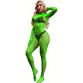 YIINHEY Womens One Piece Fishnet Bodysuit Lingerie Mesh Bodystocking Nightwear Jumpsuit Underwear