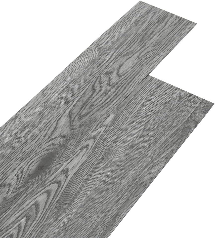INMOZATA Self-Adhesive PVC Flooring Planks Grey 36 Pcs 5.02 m² 91.5x15.2 cm