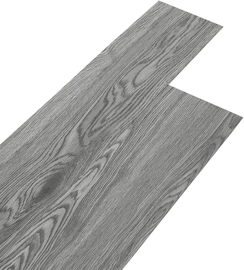 INMOZATA Self-Adhesive PVC Flooring Planks Grey 36 Pcs 5.02 m² 91.5x15.2 cm
