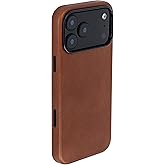 Dockem Genuine Leather Case for iPhone 17 Pro Max Compatible with MagSafe, with Capacitive Camera Control Button (MSGL, Brown)
