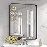 LOAAO 30X36 Inch Black Metal Framed Bathroom Mirror for Wall, Matte Black Bathroom Vanity Mirror Farmhouse, Anti-Rust, Tempered Glass, Hangs Horizontally or Vertically