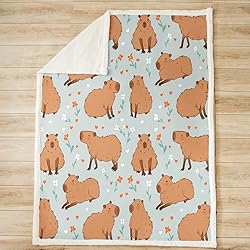 Cute Capybaras Fuzzy Flannel Fleece Throw Blanket
