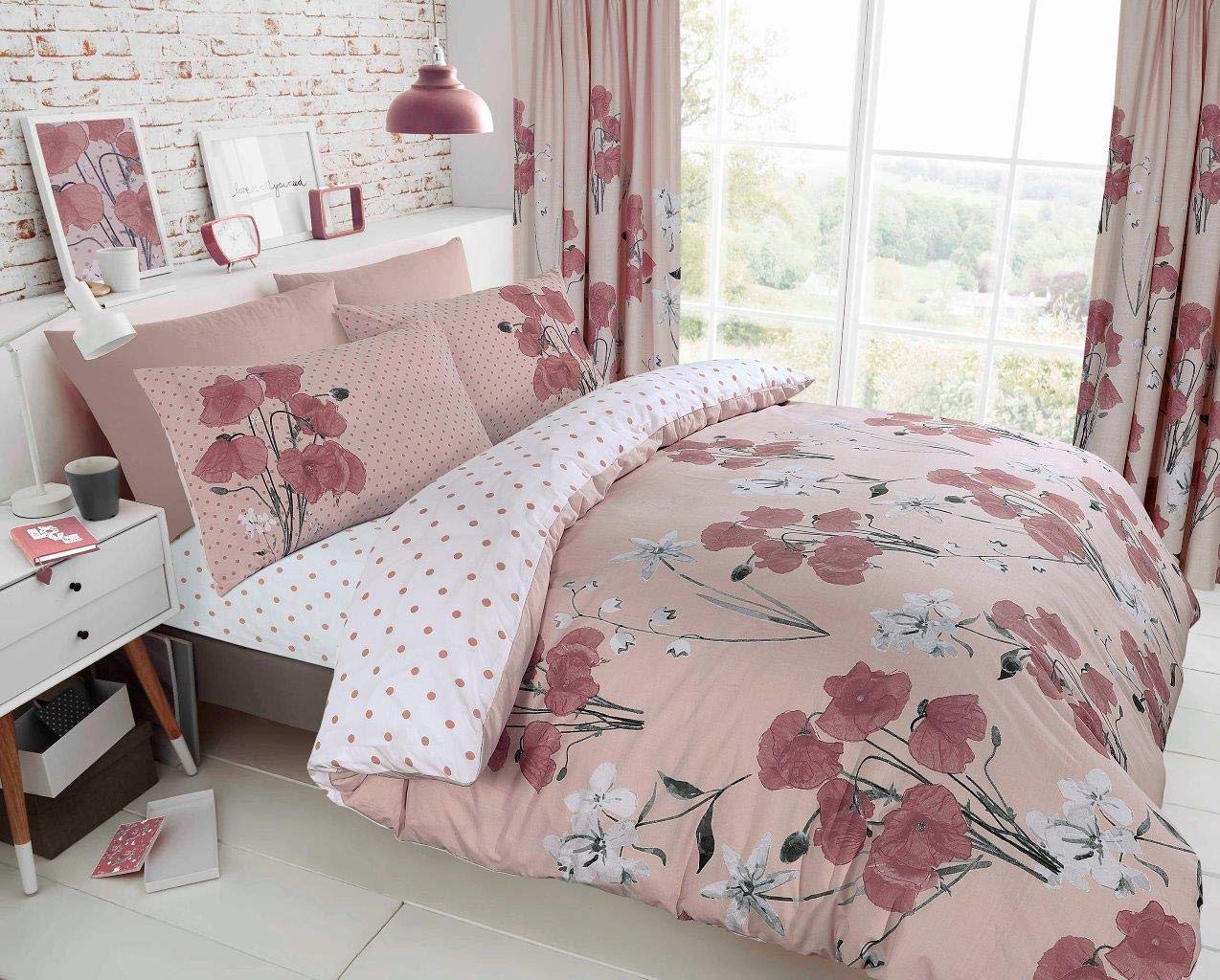 GC GAVENO CAVAILIA Luxurious NEVE Bed Set with Duvet Cover and Pillow Cases, Polyester-Cotton, [ King-Pink ], Polycotton