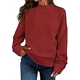 Zyyfly Womens Oversized Mock Neck Sweater Chunky Loose Long Sleeve Casual Fall Knit Pullover Sweaters