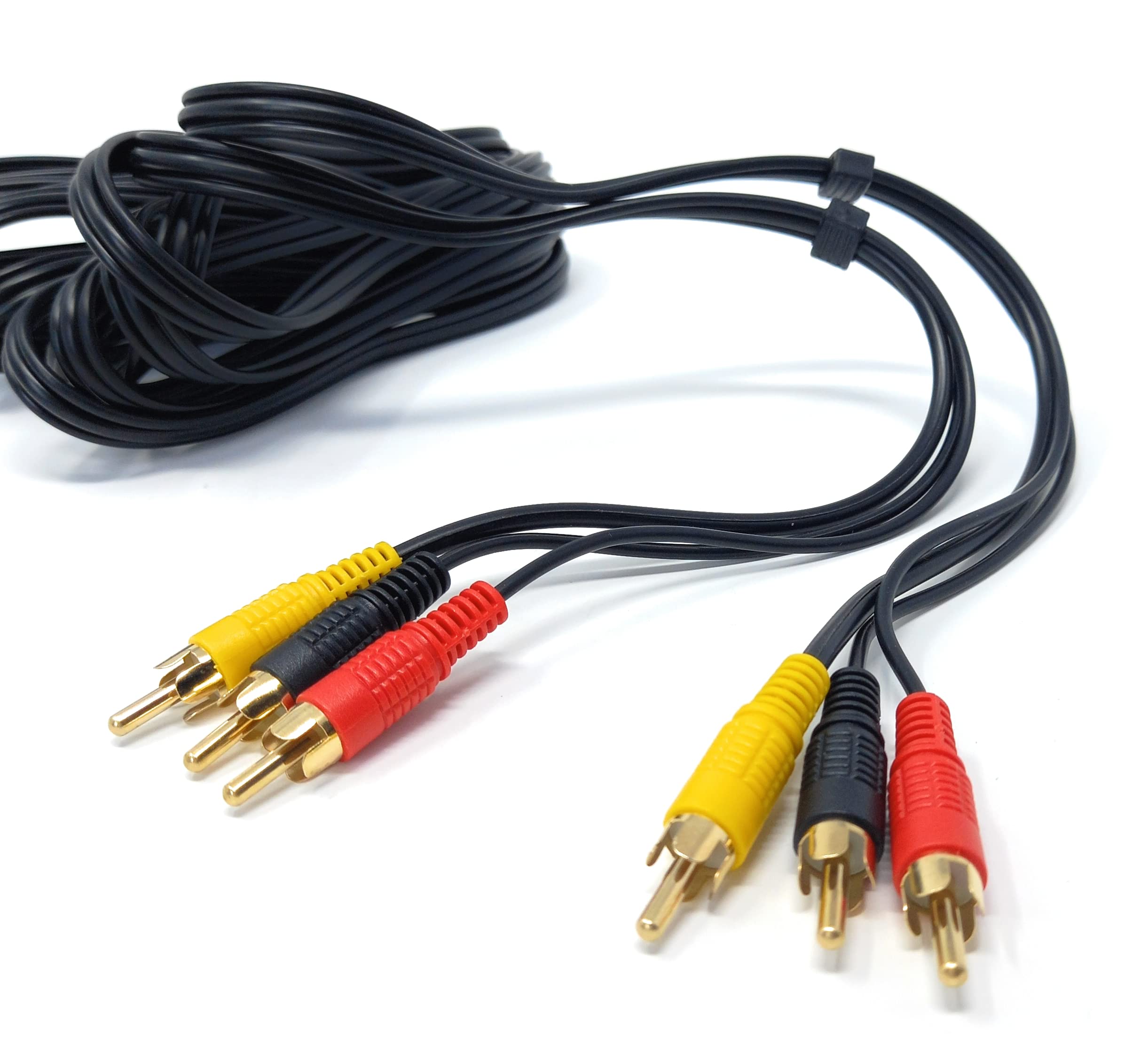 DRUT 5m 3 RCA to 3 RCA Phono Male Plug Triple Jack Cable AV Audio Video Composite Lead 16.5ft
